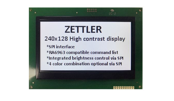 赛特勒SPI接口高对比度图形显示模组ATM2412BS发布